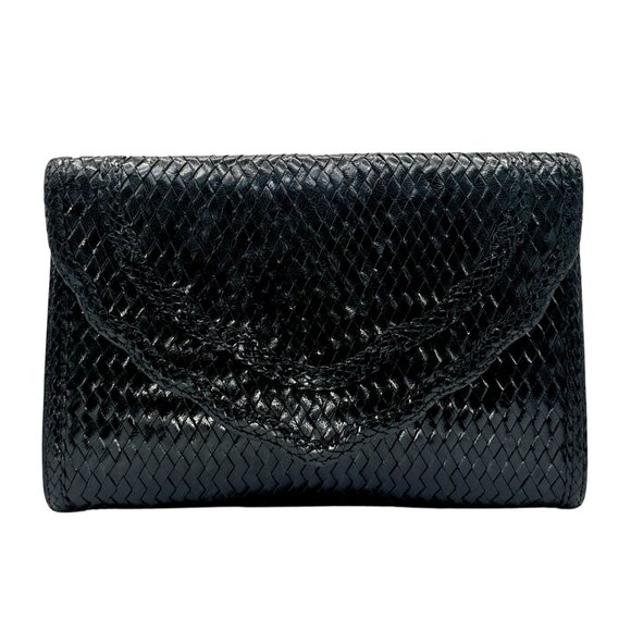 Yves Saint Laurent YSL Vintage Patent Woven Leather Clutch - Picture 1 of 8
